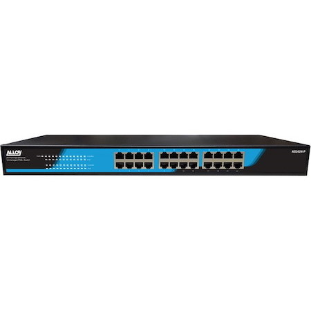 Alloy As2024-P 24 Port Unmanaged Fast Ethernet 802.3At PoE Switch, 250 Watts