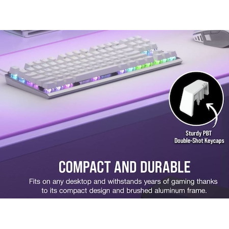 Corsair K60 Pro TKL RGB Tenkeyless Optical-Mechanical Gaming Keyboard- White