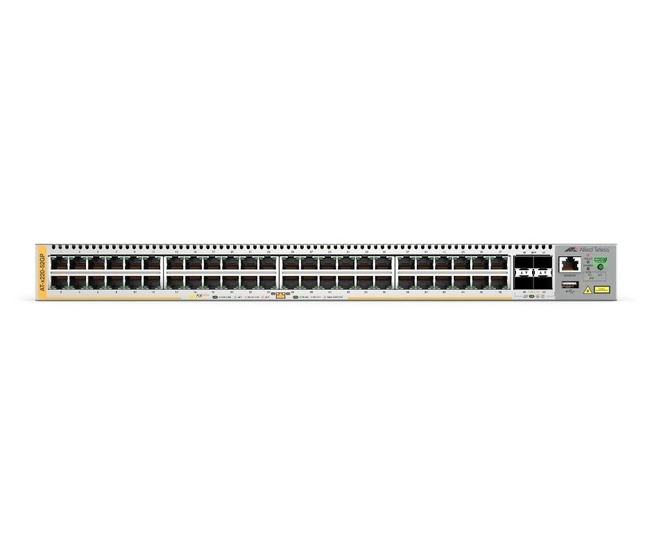 Allied Telesis | AT-x220-52GP-40 | 48 Port Gigabit PoE+ Switch With 4 X SFP Ports And Single Fixed Psu