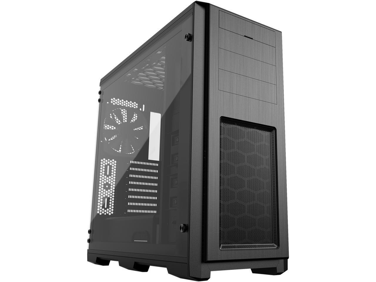 Phanteks Enthoo Pro TG Ph-Es614ptg_Bk Integrated RGB Lighting Control Tempered Glass Side Panel Atx Full Tower Computer Case - Black