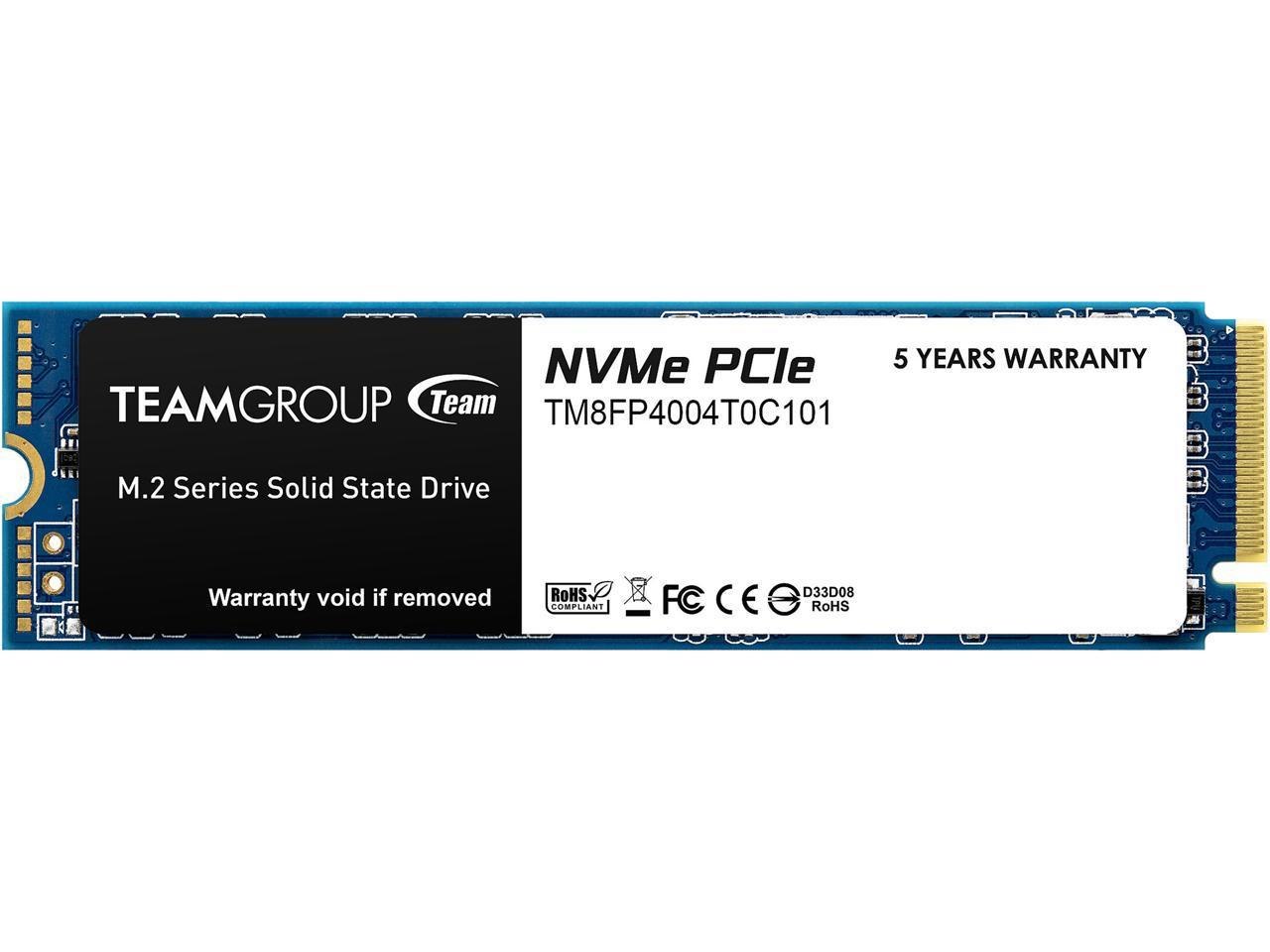 Team Group MP34 M.2 2280 4TB PCIe 3.0 X4 With NVMe 1.3 3D Nand Internal Solid State Drive (SSD) TM8FP4004T0C101