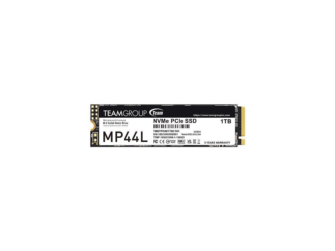 Team Group MP44L M.2 2280 1TB PCIe 4.0 X4 With NVMe 1.4 Internal Solid State Drive (SSD) TM8FPK001T0C101