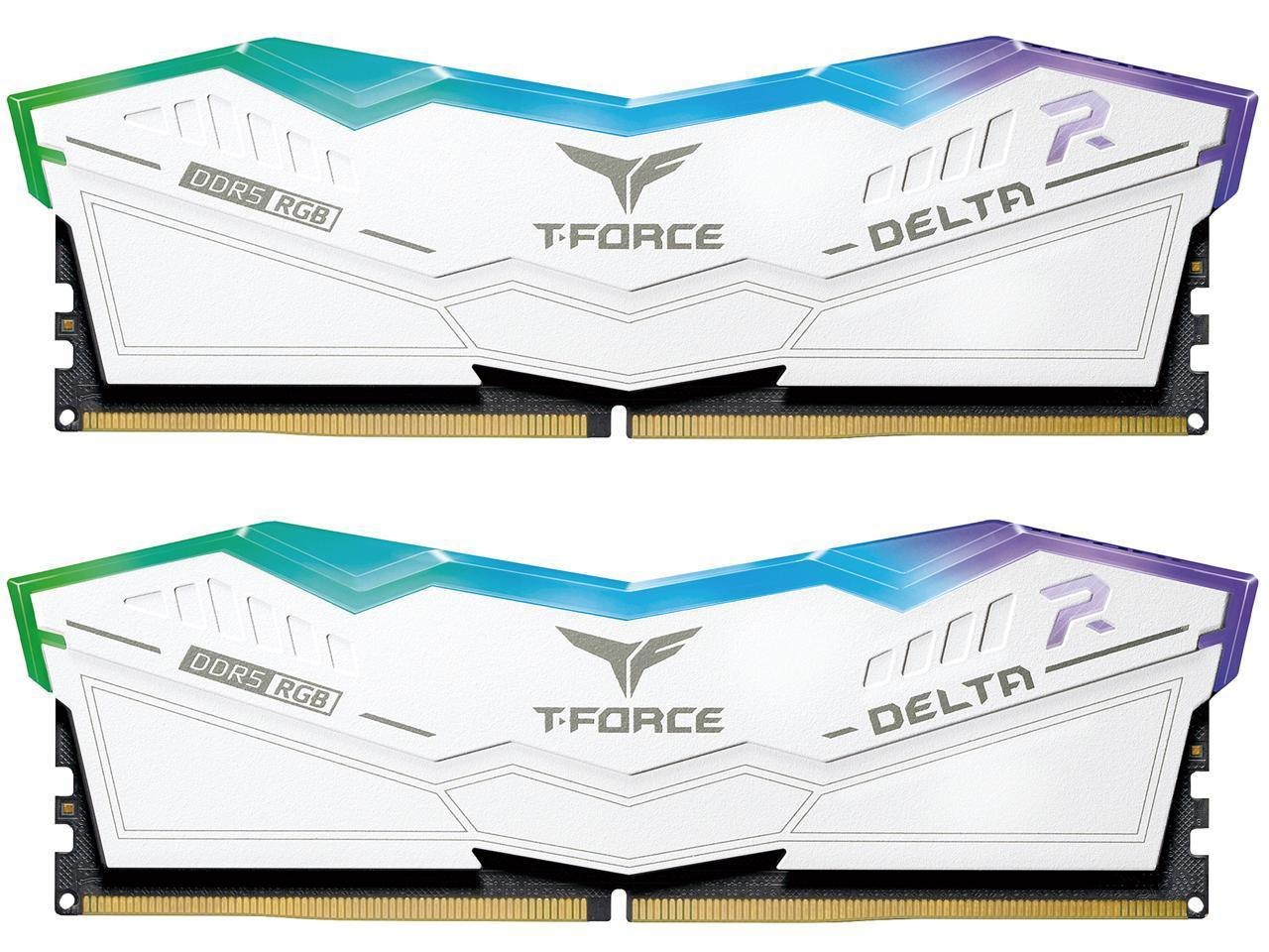 Team T-Force Delta RGB 64GB (2 X 32GB) 288-Pin PC Ram DDR5 6000 (PC5 48000) Desktop Memory Model Ff4d564g6000hc38adc01