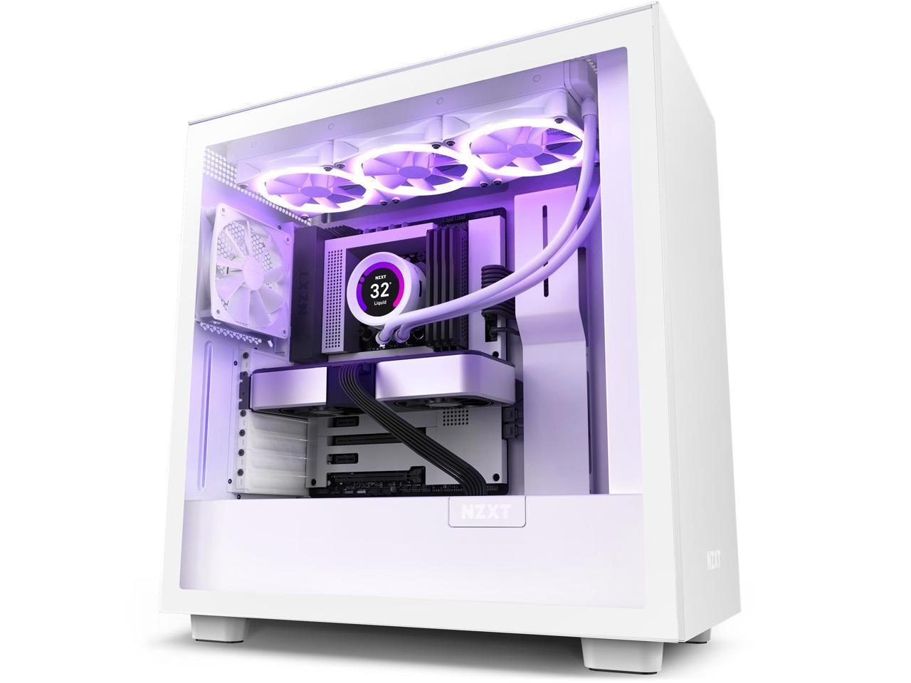 NZXT H7 - Mid-Tower PC Gaming Case - Tempered Glass - Enhanced Cable Management - White