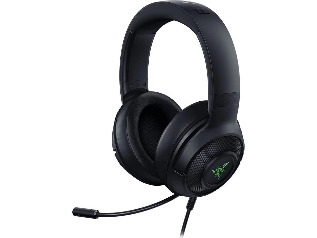 Razer Kraken V3 X Gaming Headset: 7.1 Surround Sound - Triforce 40MM Drivers - HyperClear Bendable Cardioid Mic - Chroma RGB Lighting - For PC - Classic Black