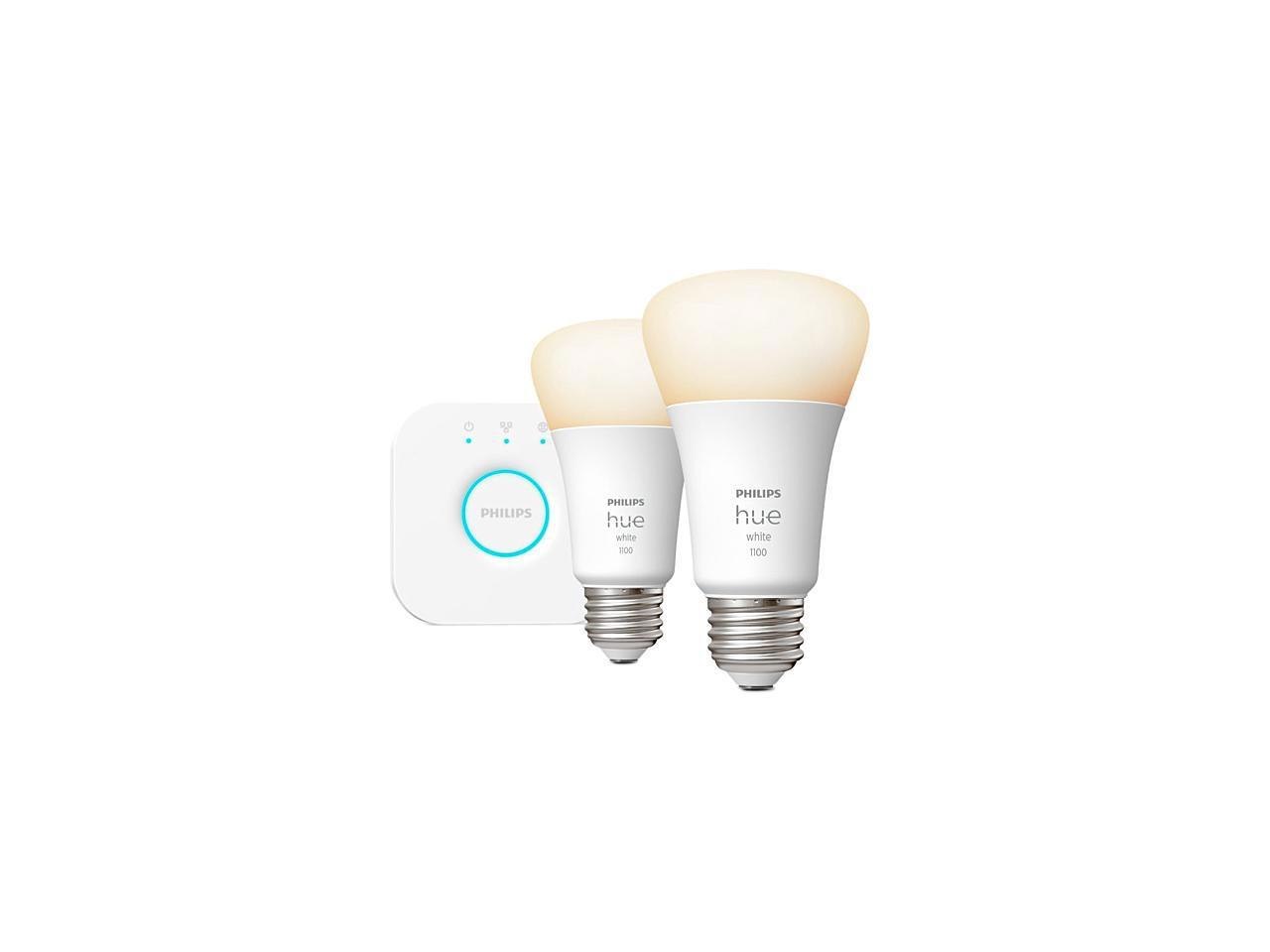 Philips Hue 563254-Kit White And Color Ambiance A19 Bluetooth 75W Smart Led Bulb + Hue Bridge Bundle