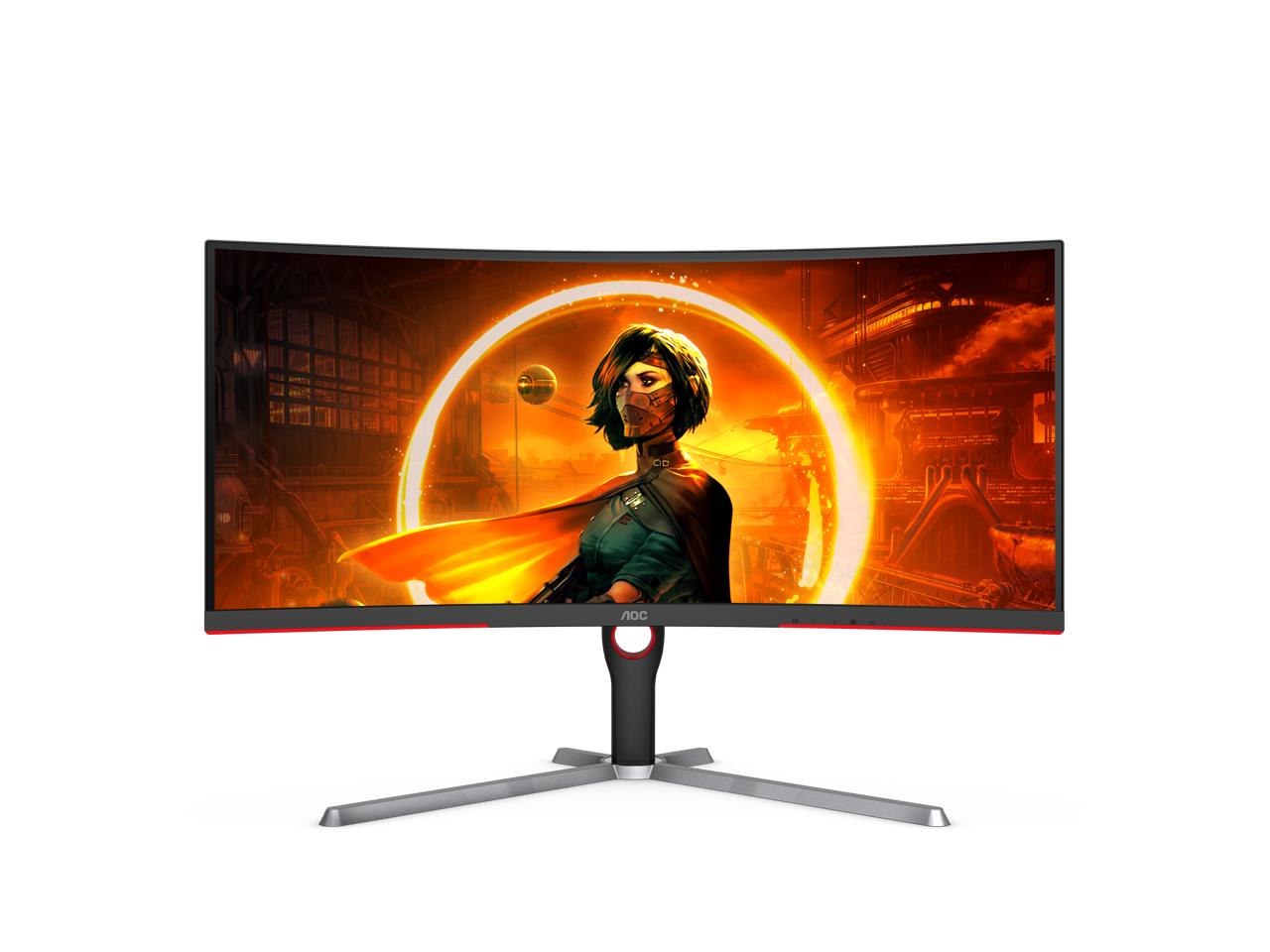 Aoc Cu34g3s 34" WQHD 3440 X 1440 (2K) 165 HZ FreeSync Premium (Amd Adaptive SYNC) Built-In Speakers Curved Gaming Monitor