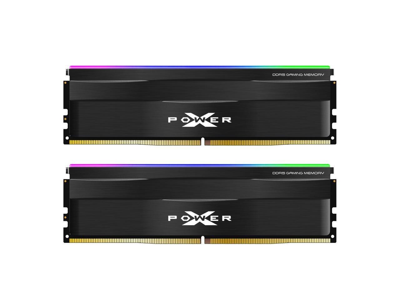 Silicon Power DDR5 32GB (16GBx2) Zenith RGB 5600MHz (PC5-44800) 288-Pin CL40 1.25V Udimm Desktop Memory Module Ram Sp032gxlwu560fdf Metallic Black