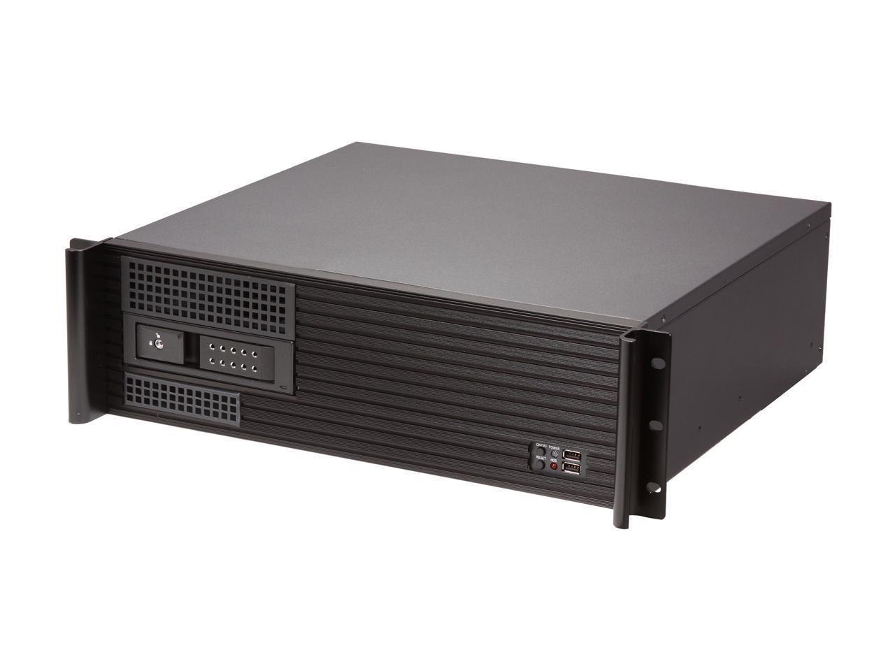 iStarUSA D313sematx-De1bk Aluminum / Steel 3U Rackmount Compact Trayless Server Case - Black Bezel 1 External 5.25" Drive Bays