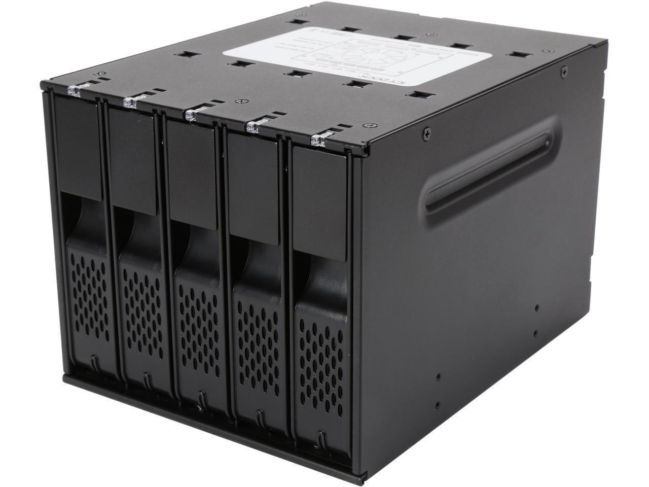 Icy Dock Tray-Less 5 Bay 3.5 Sata Hard Drive Hot Swap Backplane / Cage / Mobile Rack In 3 X 5.25 Drive Bay - FlexCage MB975SP-B R1