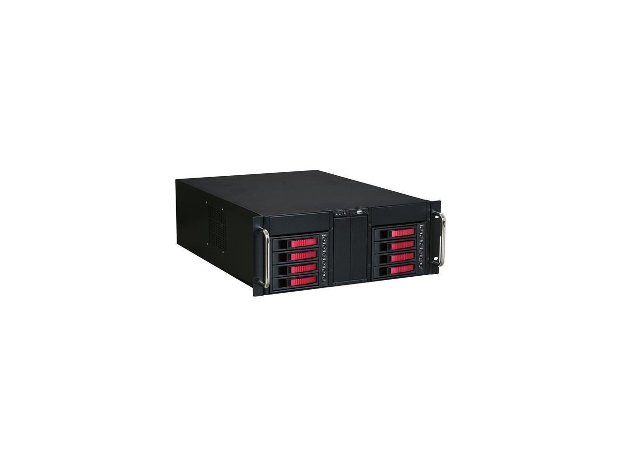 iStarUSA D-410-B8sa-Red Red Zinc-Coated Steel 4U Rackmount Server Case