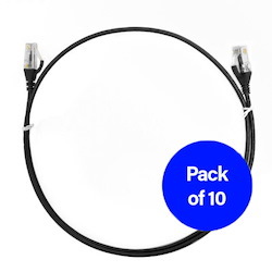 4Cabling 0.5M Cat6 RJ45-RJ45 Pack Of 10 Ethernet Network Cable. Black