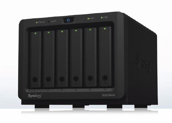 Synology Ds620slim, 6 Bay Nas (No Disk), Celeron 2-Core, 2GB,GbE(2),USB,,TWR,3YR