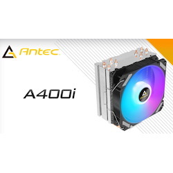 Antec A400i RGB Air Cpu Cooler, 72 CFM, 4 Direct Heat-Pipes, 120MM PWM RGB Fan,1700, 115X, 1200, 2011, Am3, Am3+, Am4+ FM1, FM2, FM2+