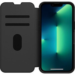OtterBox Apple iPhone 13 Pro Max Strada Series Case - Shadow Black (77-85800), Military Standard (Mil-Std-810G 516.6), Leather Folio Covers Screen