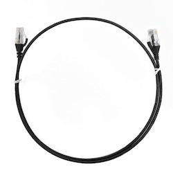 4Cabling 0.5M Cat 6 Ultra Thin LSZH Ethernet Network Cable: Black