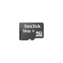 Sandisk Microsdhc Memory Card, 16GB, Sdsdq-016G-A46a, Class 4, With Adapter