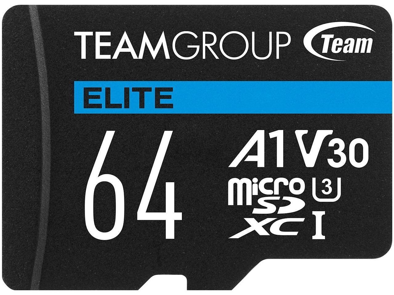 Teamgroup Elite Usdxc 64GB Uhs-I U3 V30 A1 Retail W/1Adapter