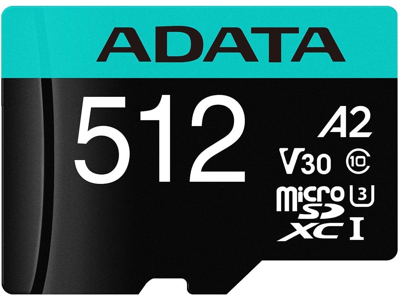 Adata Premier Pro 512 GB Class 10/UHS-I (U3) V30 microSDXC