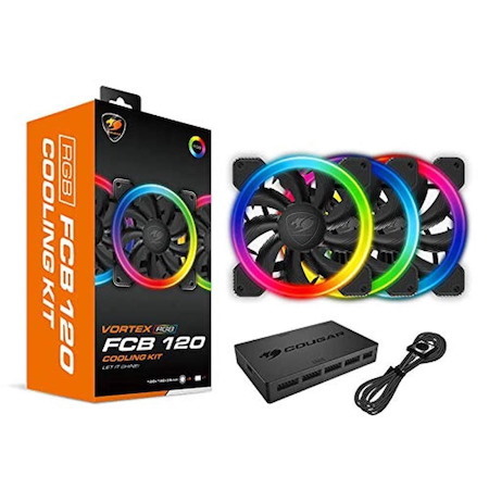 Cougar Hydraulic Vortex RGB FCB 120 MM Cooling Kit Included Cougar Core Box C With Tri-Directional Lighting