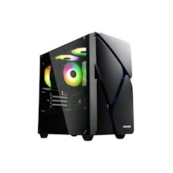 Enermax MarbleShell MS20 Argb Tempered Glass Side Panel Compact Micro-ATX Mini Tower PC Gaming Case Three Argb Fans (3 Pre-Installed Fans) - Black