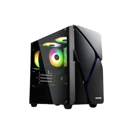 Enermax MarbleShell MS20 Argb Tempered Glass Side Panel Compact Micro-ATX Mini Tower PC Gaming Case Three Argb Fans (3 Pre-Installed Fans) - Black