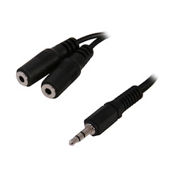 Rosewill RCW-H9010 - 3.5MM Stereo Splitter Cable - 6 Inches