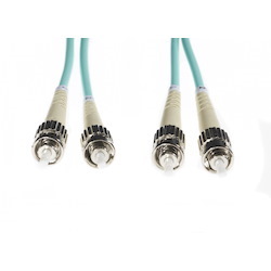 4Cabling 10M ST-ST Om3 Multimode Fibre Optic Cable: Aqua