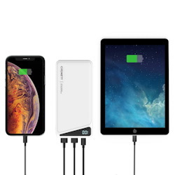 Cygnett ChargeUp Boost 2nd Gen 20K mAh Power Bank - WHITE (CY3484PBCHE), 2 x USB-C, 1 x USB-A, 15W Fast Charging, USB-C to USB-A Cable (15cm)