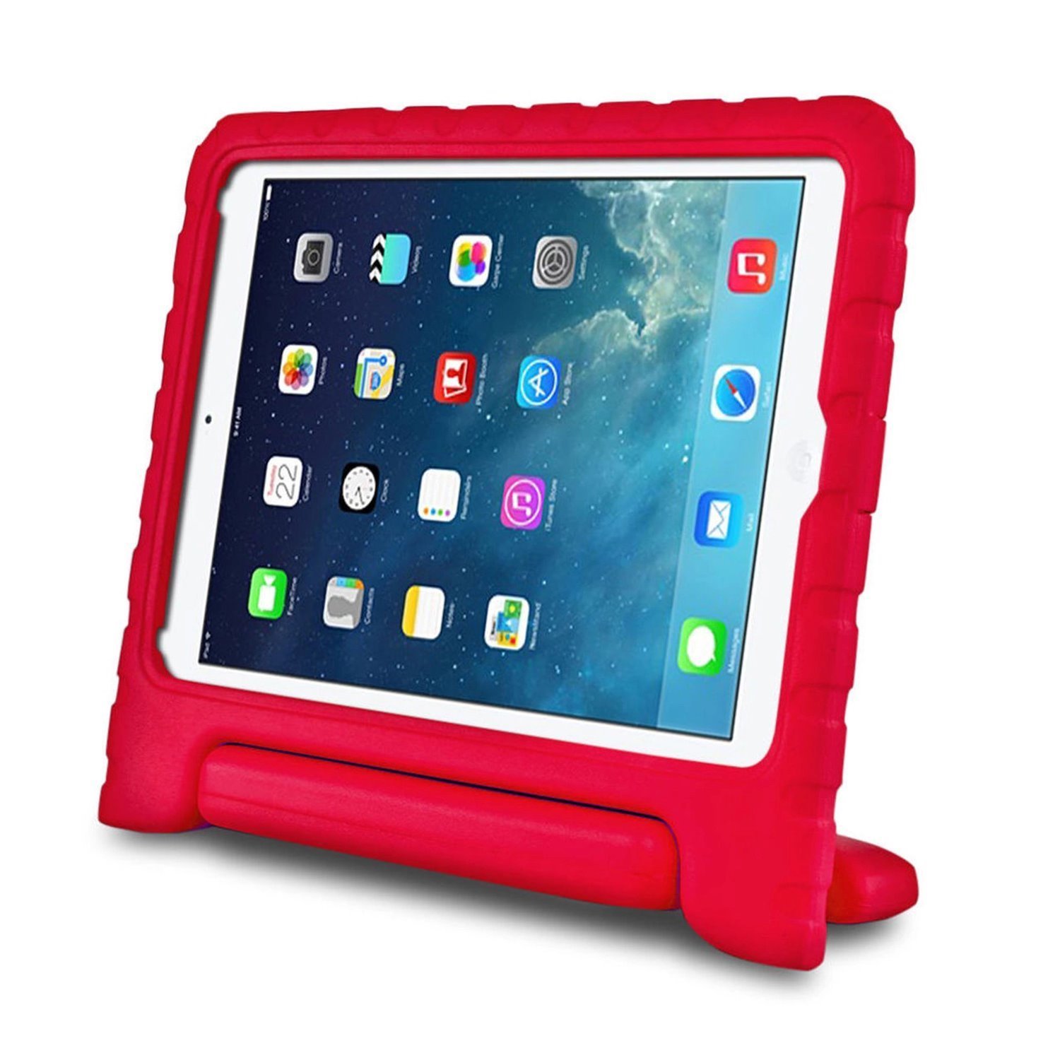 Nzstem For iPad 10.2 & 10.5 Red Soft Handle Eva Tablet Case Fit 7TH & 8TH & 9TH iPad Air 3TH 2019 / 2020 / 2021 Soft Case Protector For School Kids - Designed BY Nzstem