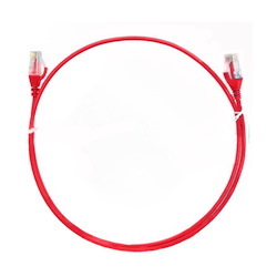 8Ware Cat6 Ultra Thin Slim Cable 5M / 500CM - Red Color Premium RJ45 Ethernet Network Lan Utp Patch Cord 26Awg For Data Only, Not PoE