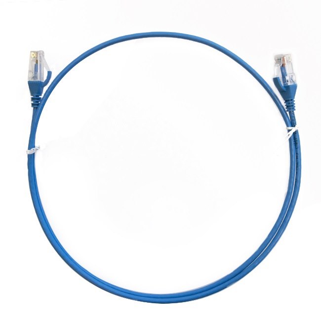 8Ware Cat6 Ultra Thin Slim Cable 15M - Blue Color Premium RJ45 Ethernet Network Lan Utp Patch Cord 26Awg For Data