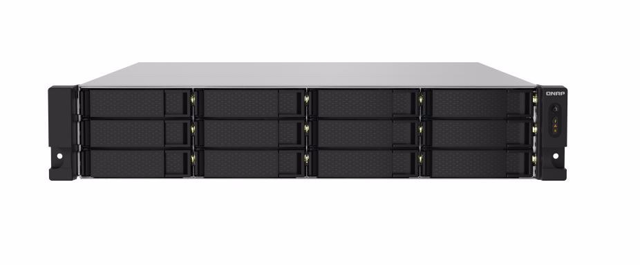 Qnap 12-Bay Nas (No Disk), Alpine QC 1.7GHz, 4GB, 2.5GbE(2), 10GbE SFP+(2), 2U, 3YR WTY