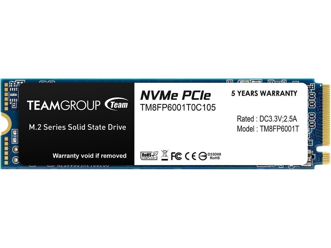 Teamgroup M.2-2280 Pci-E Gen3x4 MP33 SSD 1TB Retail