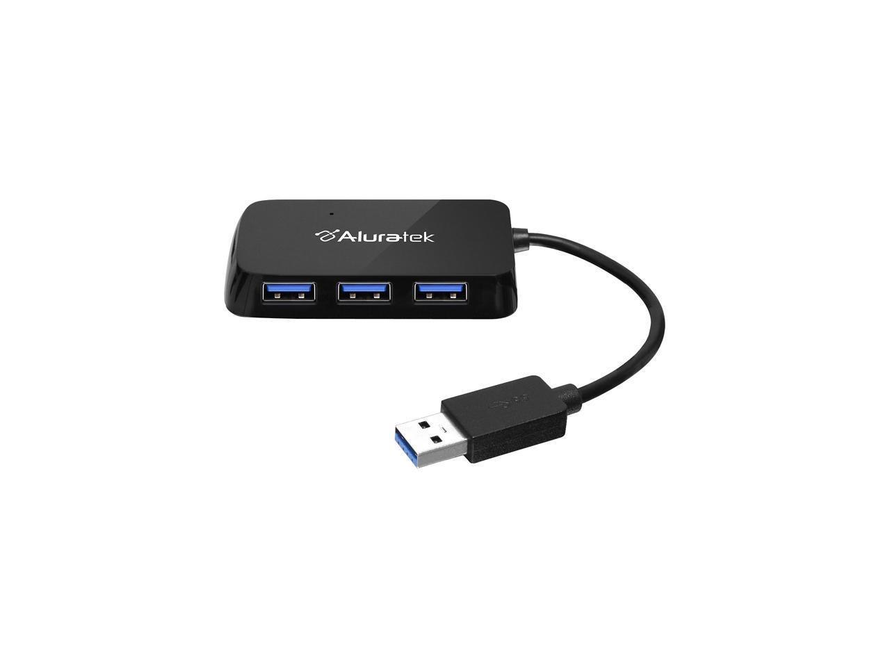 Aluratek 4-Port Usb 3.0 Superspeed Hub. Black.