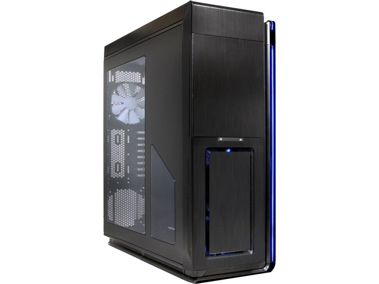 Phanteks Enthoo Primo Series Ph-Es813p_Bl Black W/ Blue Led Aluminum Faceplates / Steel Chassis Atx Full Tower Computer Case