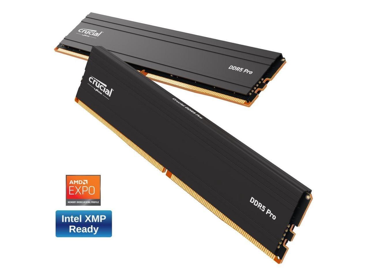 Crucial Pro 48GB (2 X 24GB) DDR5 6000 (PC5 48000) XMP 3.0 & Amd Expo Ready Desktop Memory Model Cp2k24g60c48u5