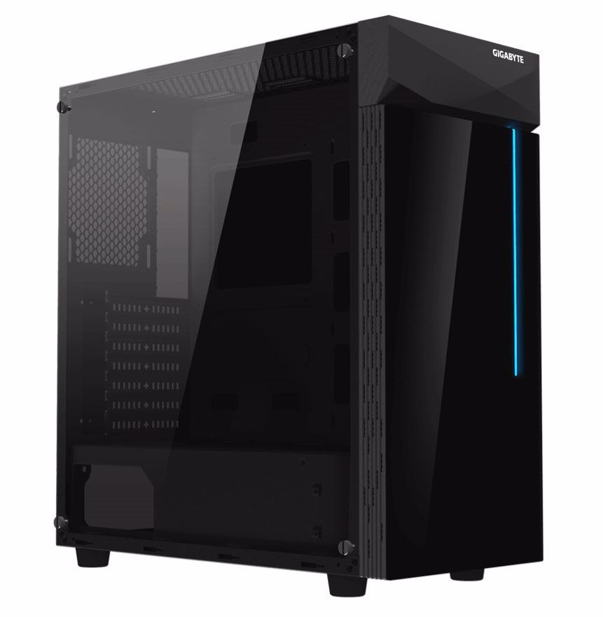 Gigabyte C200 RGB Tempered Glass Atx Mid-Tower PC Gaming Case 2X3.5' 2X2.5' 2xUSB3.0 Detachable Dust Filter Liquid Cooling Psu Shroud Design