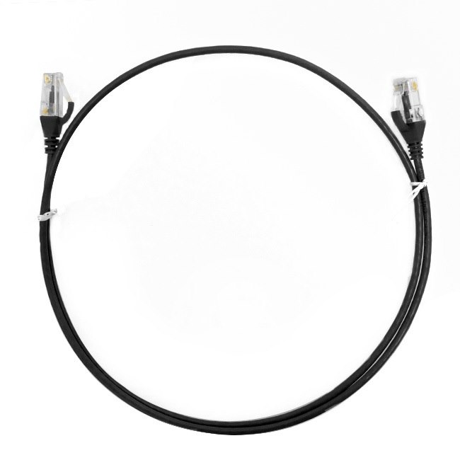 4Cabling 2.5M Cat 6 RJ45 RJ45 Ultra Thin LSZH Network Cable: Black