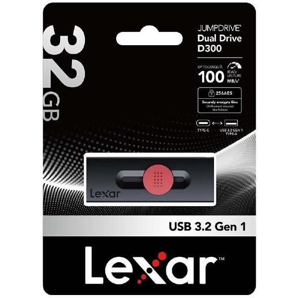 Lexar JumpDrive D300 32GB BL Titanium Usb 3.1 Type-C, Up To 100MB/s Read