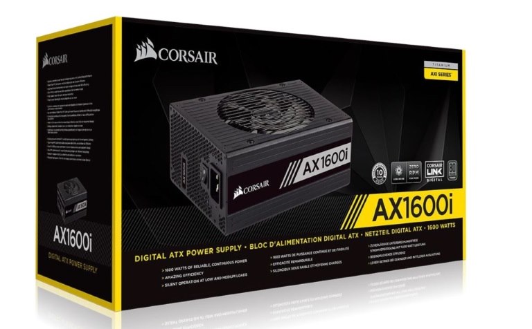 Corsair 1600W Ax 80+ Platinum Digital Fully Modular 140MM Fan Atx Psu 10 Years Warranty.