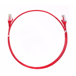 8Ware Cat6 Ultra Thin Slim Cable 0.25M / 25CM - Red Color Premium RJ45 Ethernet Network Lan Utp Patch Cord 26Awg