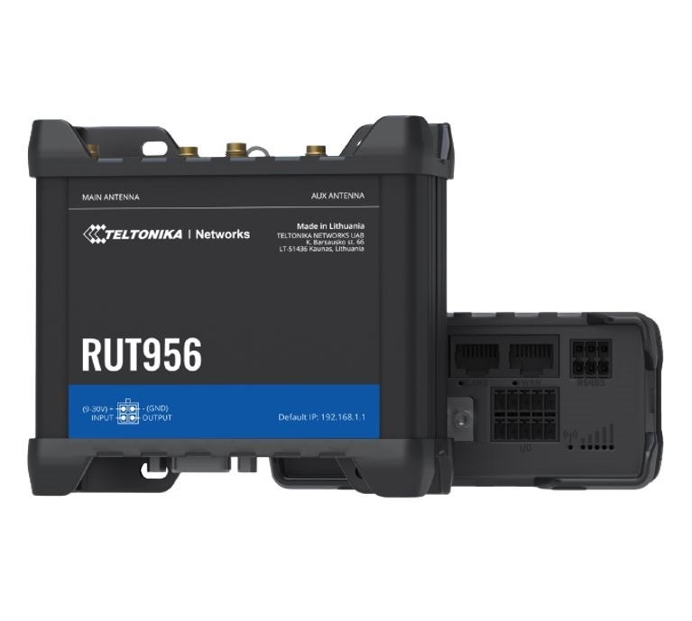 Teltonika Rut956 - Compact Industrial 4G (Lte) Router Equipped With 4X Ethernet Ports, WiFi, Dual-SIM, GPS, An I/O Connector Block