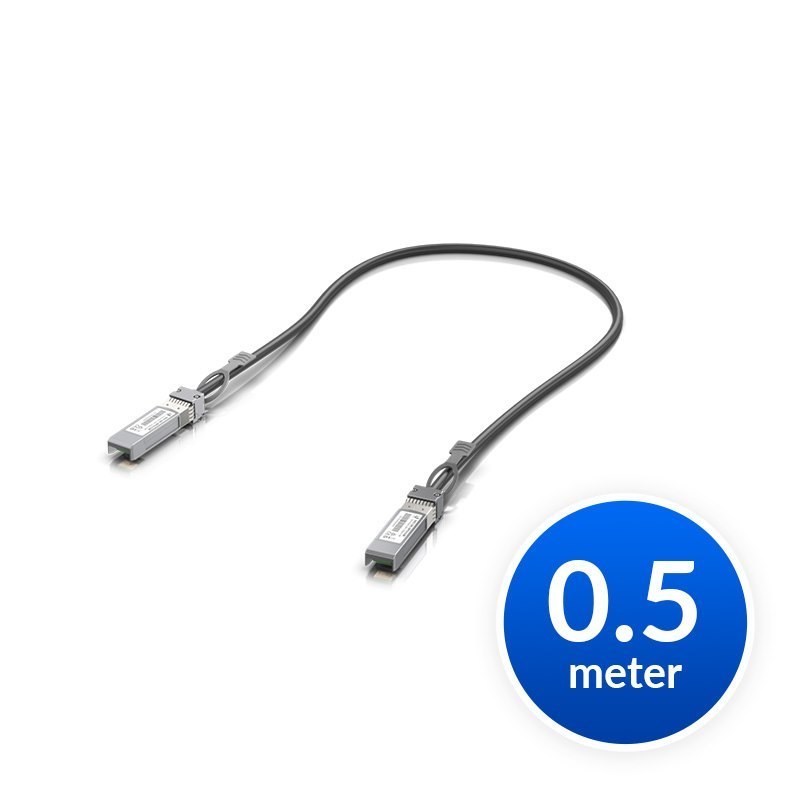 Ubiquiti SFP+ Direct Attach Cable, Uacc-Dac-Sfp10-0.5M, 0.5M Length, 10Gbps Dac Cable, 10Gbps Throughput Rate, SFP+ To SFP+ Connector