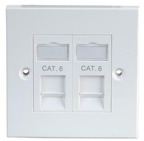 1-Gang Twin RJ45 Cat6 Socket Faceplate