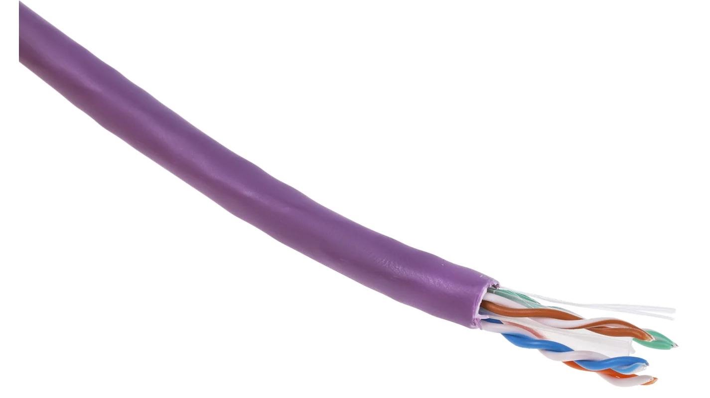 Purple Cat6 Network Cable Unshielded Low Smoke 100m Reel