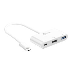 J5create Jca379 Usb-C To Hdmi &Amp; Usb 3.0 And Usb-C Power Delivery Adaptor Hub (Usb-C To 4K Hdmi, Usb-A 3.0 X 1, Usb-C With Power Delivery 100W)