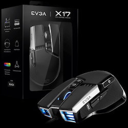 Evga X17 Gaming Mouse, Wired, Black, Customizable, 16,000 Dpi, 5 Profiles, 10 Buttons, Ergonomic 903-W1-17BK-K3
