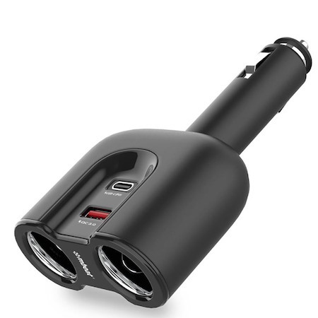 Mbeat® Gorilla Power Dual Port Usb-C PD & QC3.0 Car Charger With Cigar Lighter Splitter