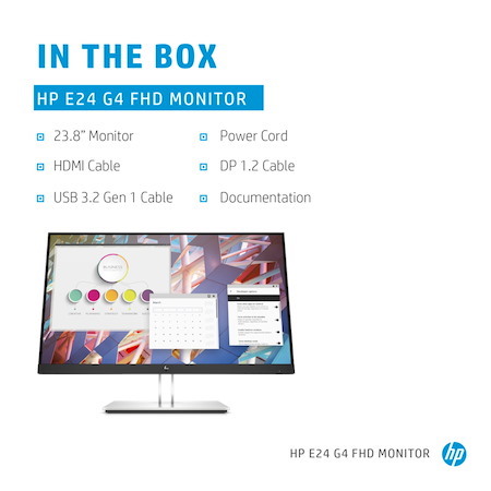 HP E24 G4 24" Class Full HD LCD Monitor - 16:9 - Black